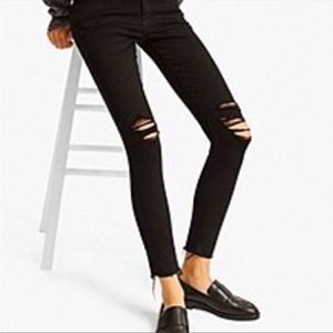Uniqlo Black Ripped skinny Jeans